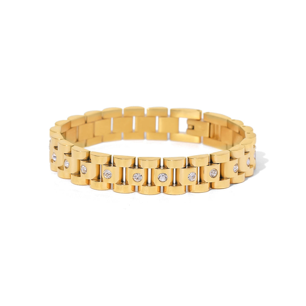 Geometric Stainless Steel 18K Gold Plated Bracelet