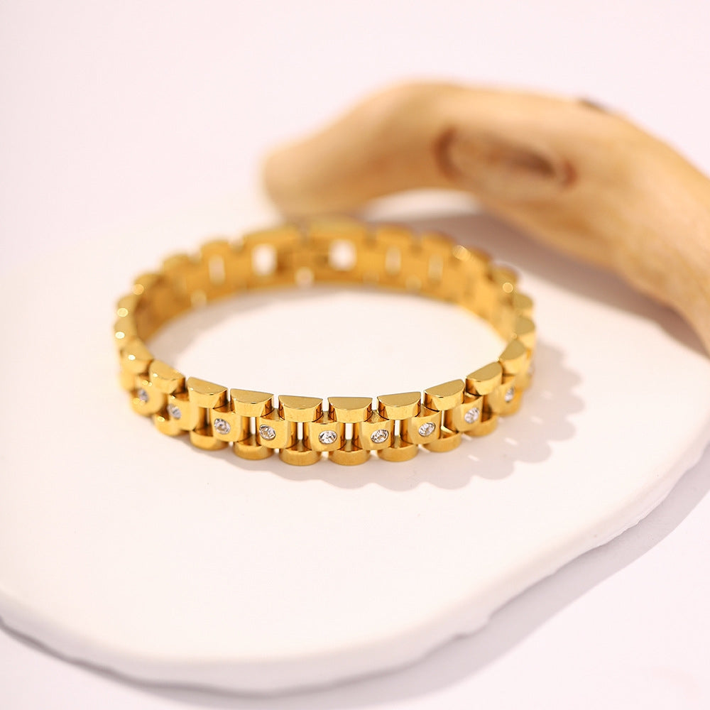 Geometric Stainless Steel 18K Gold Plated Bracelet