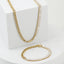 Fashion Geometric Gold Plated Rhinestone Stainless Steel Necklace and Bracelet Set