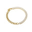 Fashion Geometric Gold Plated Rhinestone Stainless Steel Necklace and Bracelet Set