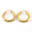 18K Gold Plated Geometric Stainless Steel Hoop Earrings for Women