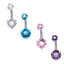 Geometric Zircon Inlaid Stainless Steel Belly Button Ring Jewelry