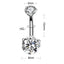 Geometric Zircon Inlaid Stainless Steel Belly Button Ring Jewelry