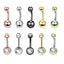 Fashion Geometric Stainless Steel Inlay Zircon Belly Ring