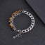 Geometric Stainless Steel Natural Stone Beaded Men's Bracelet