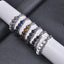 Geometric Stainless Steel Natural Stone Beaded Men's Bracelet