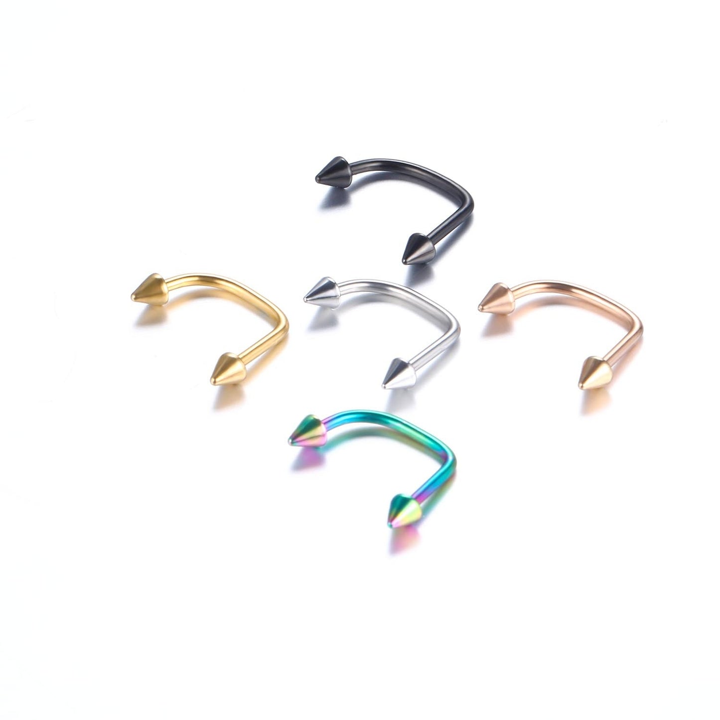 Geometric Stainless Steel U-Shaped Lip Stud Piercing Jewelry