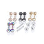 Geometric Stainless Steel Zircon Tongue Stud and Double Diamond Stud Earrings