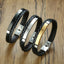 Geometric Stainless Steel PU Leather Buckle Bracelet - Black Men's Braided Design