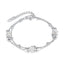 Fashion Geometric Double Layer Stainless Steel Zircon Bead Bracelet