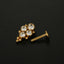 Geometric Zircon Stainless Steel Lip and Ear Stud Earrings