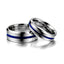 Fashion Geometric Blue Titanium Steel Minimalist Couple Ring