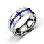 Fashion Geometric Blue Titanium Steel Minimalist Couple Ring