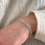 Geometric Sterling Silver Beaded Bracelet - Retro Distressed Luxury Women's Jewelry