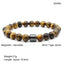 Geometric Black Stone Tiger Eye Beaded Magnetic Bracelet