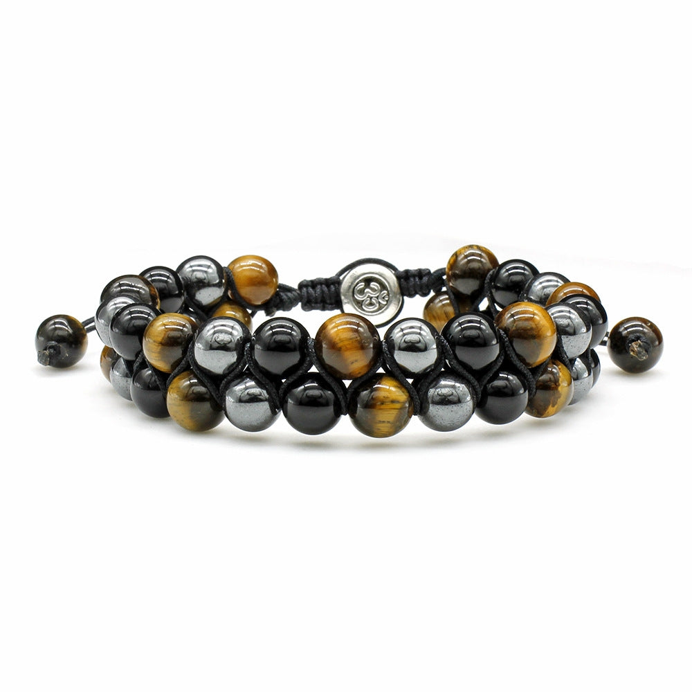 Geometric Stone Beaded Double Layer Bracelet