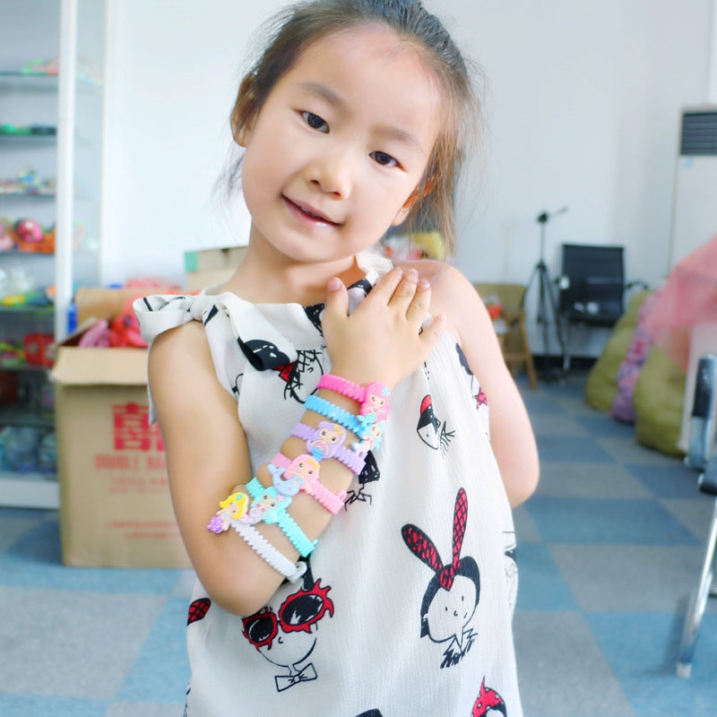 Geometric Resin Epoxy Bangle and Mermaid PVC Children's Bracelet Set