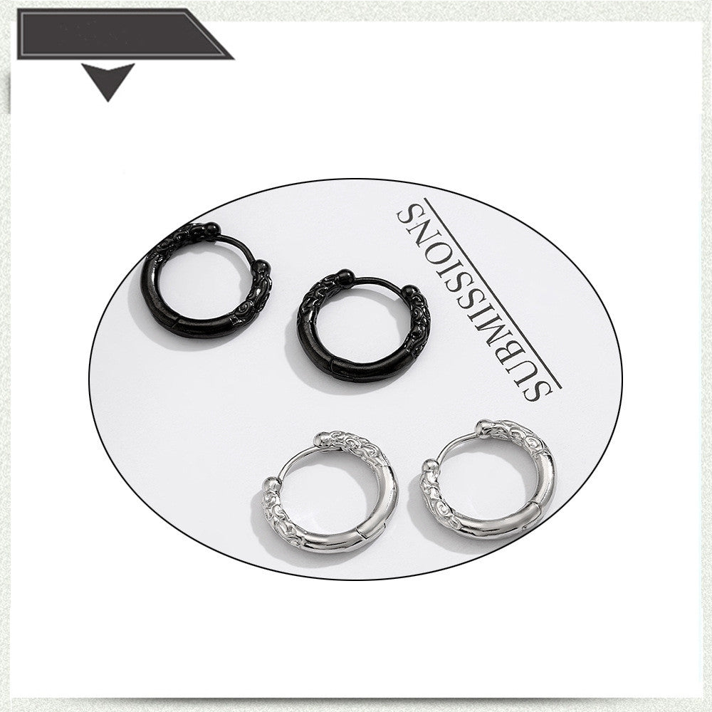 Geometric Titanium Steel Hypoallergenic Hoop Earrings for Men and Women