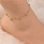 Geometric Titanium Steel Beaded Anklet Bracelet - Hypoallergenic Gold Plated Design