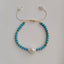 Geometric Turquoise Freshwater Pearl Bohemian Knitted Bracelet