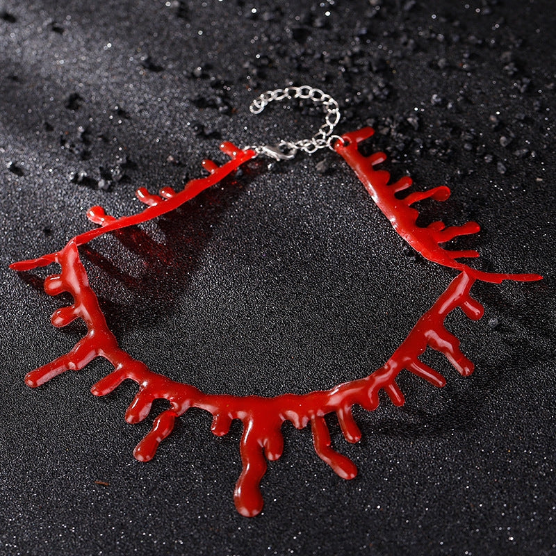 Fashion Geometric Halloween Bloody Choker Necklace