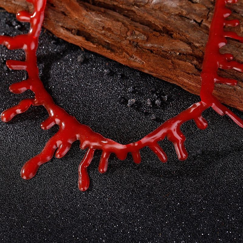 Fashion Geometric Halloween Bloody Choker Necklace