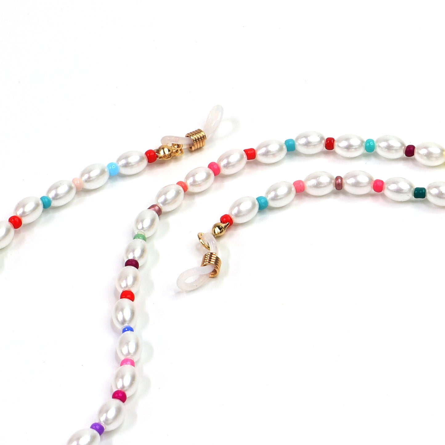 Fashion Glasses Chain Handmade Rice Beads Pearl Candy Color Eyewear Cord