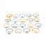 Fashion Gold and Silver Turquoise Sun and Starfish Knuckle Ring Set - 19 Pieces