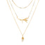 Elegant Baroque Pearl Layered Necklace with Gold Branch Leaf Design