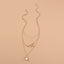 Elegant Baroque Pearl Layered Necklace with Gold Branch Leaf Design