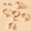 Gold-Plated Geometric Pearl Ring Set for Women