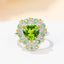 Fashion Green Peridot Open Copper Ring for Women