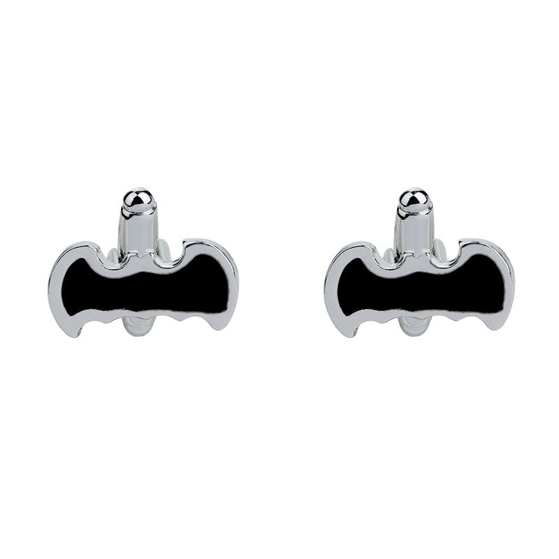 Fashion Star Skull Titanium Steel Cufflinks with Crystal Accents