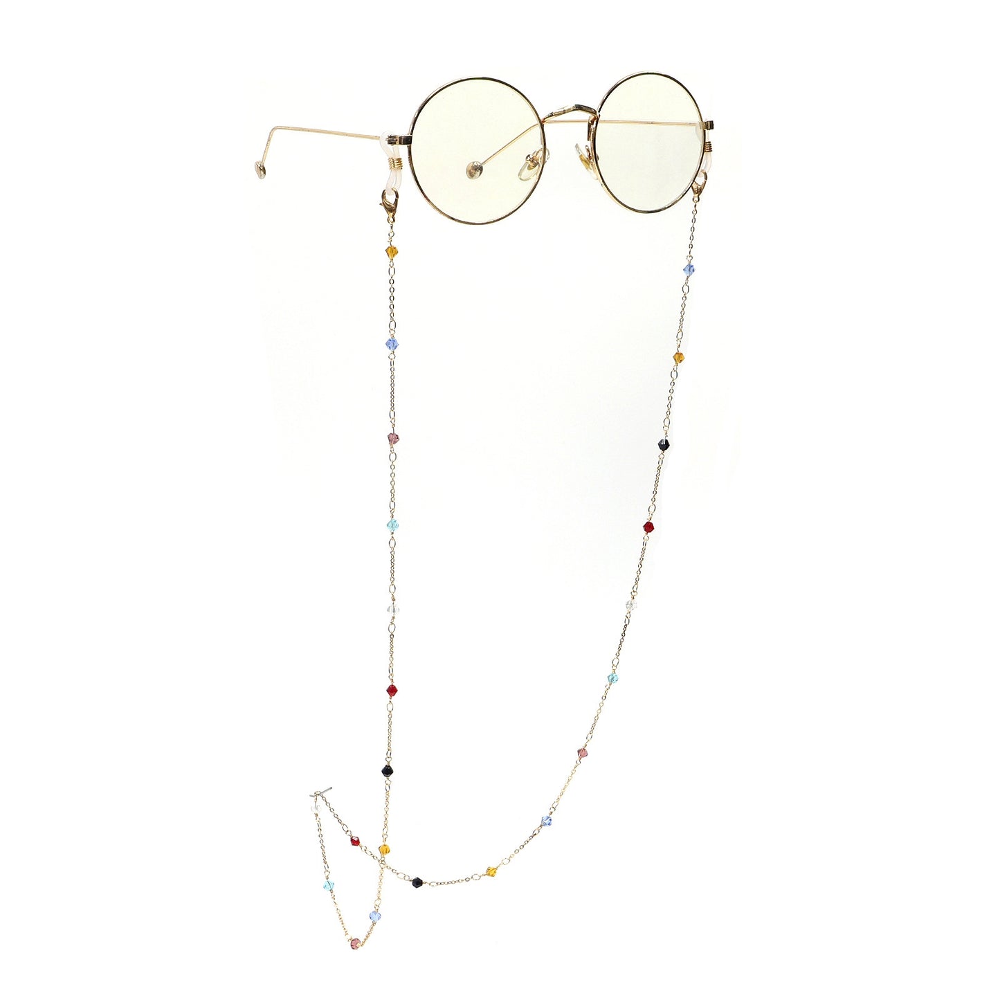 Fashion Handmade Colorful Crystal Glasses and Mask Chain