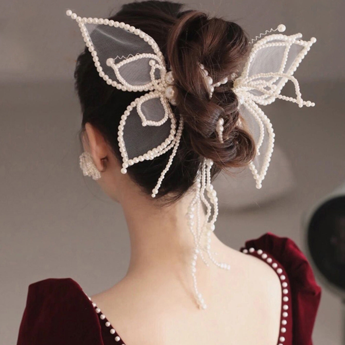 Handmade Silk Yarn Butterfly Hairpin Bridal Hair Accessories Set