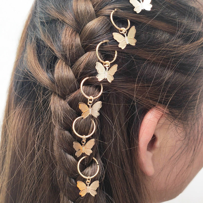 Fashion Braid Trend Butterfly Pendant Hair Clip Accessories