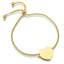 Fashion Heart Adjustable 18K Gold Plated Stainless Steel Bracelet