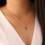 Heart & Red Chili Lips 18K Gold Plated Necklace for Women