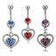 Fashion Rhinestone Heart Pendant Belly Ring