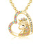 Heart Shape Rhinestone Jewelry Set with Unicorn Pendant Necklace