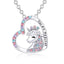 Heart Shape Rhinestone Jewelry Set with Unicorn Pendant Necklace