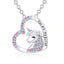 Heart Shape Rhinestone Jewelry Set with Unicorn Pendant Necklace