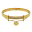 18K Gold Plated Heart Rhinestone Bangle and Diamond Inlaid Bracelet Set