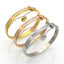 18K Gold Plated Heart Rhinestone Bangle and Diamond Inlaid Bracelet Set