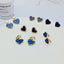 Fashion Heart Shape Alloy Enamel Ear Clips with S925 Silver Needle Blue Heart Stud Earrings