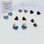 Fashion Heart Shape Alloy Enamel Ear Clips with S925 Silver Needle Blue Heart Stud Earrings