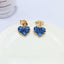 Fashion Heart Shape Alloy Enamel Ear Clips with S925 Silver Needle Blue Heart Stud Earrings