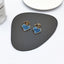 Fashion Heart Shape Alloy Enamel Ear Clips with S925 Silver Needle Blue Heart Stud Earrings