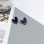 Elegant Blue Heart Enamel Alloy Ear Clips and Studs