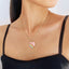 Fashion Rainbow Heart Alloy Enamel Pendant Necklace for Women